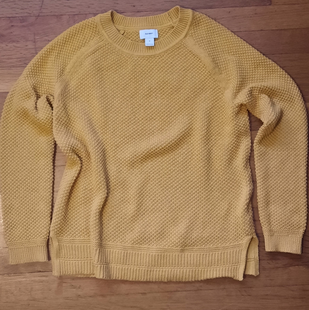 Old Navy Mustard Golden Yellow Knit Sweater